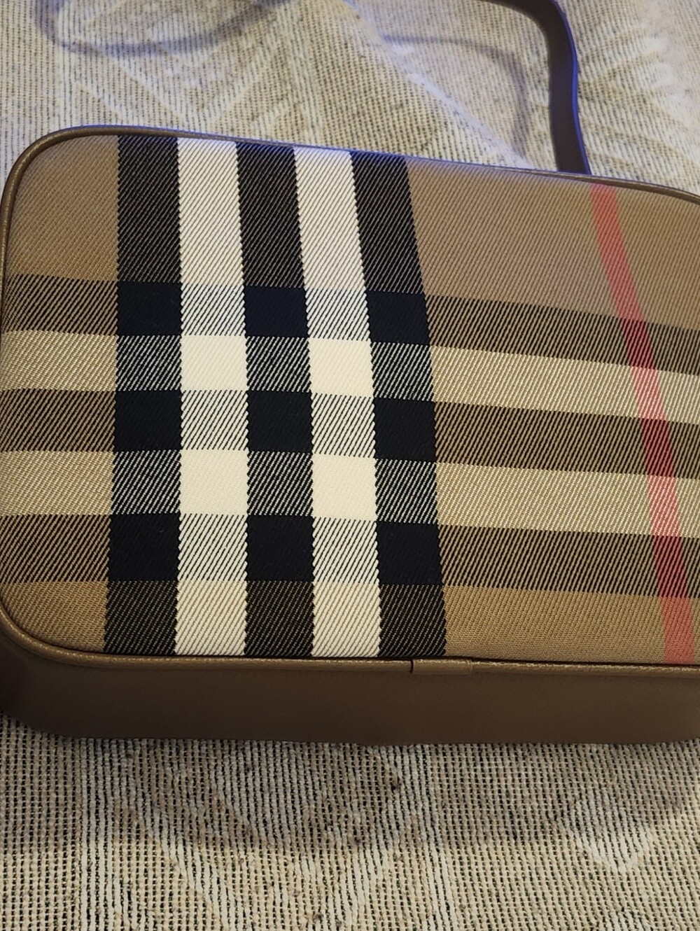 Burberry Brown and Red Check Crossbody Bag - Picture 2 of 8